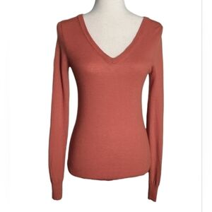 The Limited Modal/Wool Fine Knit Long Sleeve Sweater, Size XS, Orange, Fall